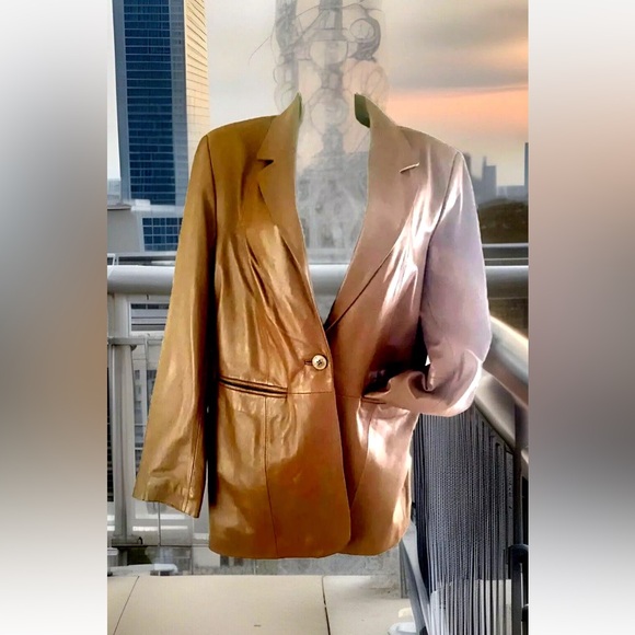 🤎DENIM & Co.🤎 LEATHER BLAZER COAT JACKET NWOT❣️ - Picture 2 of 6